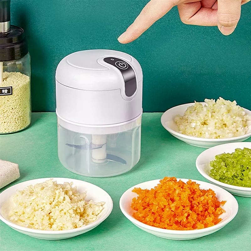 Mini Processador Elétrico de Alimentos Portátil 3 lâminas